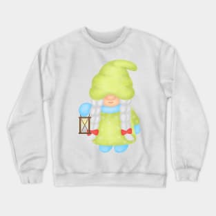 Sweet gnome walks with lantern Crewneck Sweatshirt